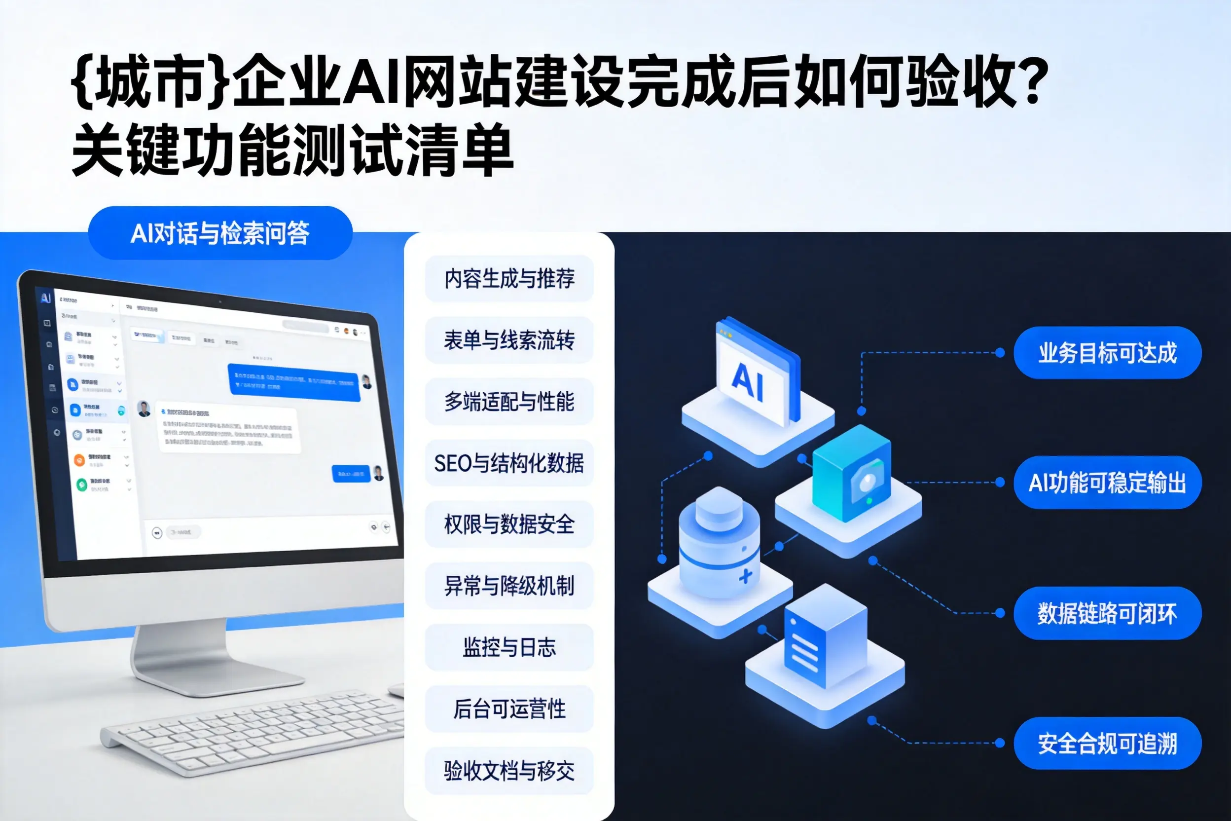 甘南企业AI网站建设完成后如何验收？关键功能测试清单