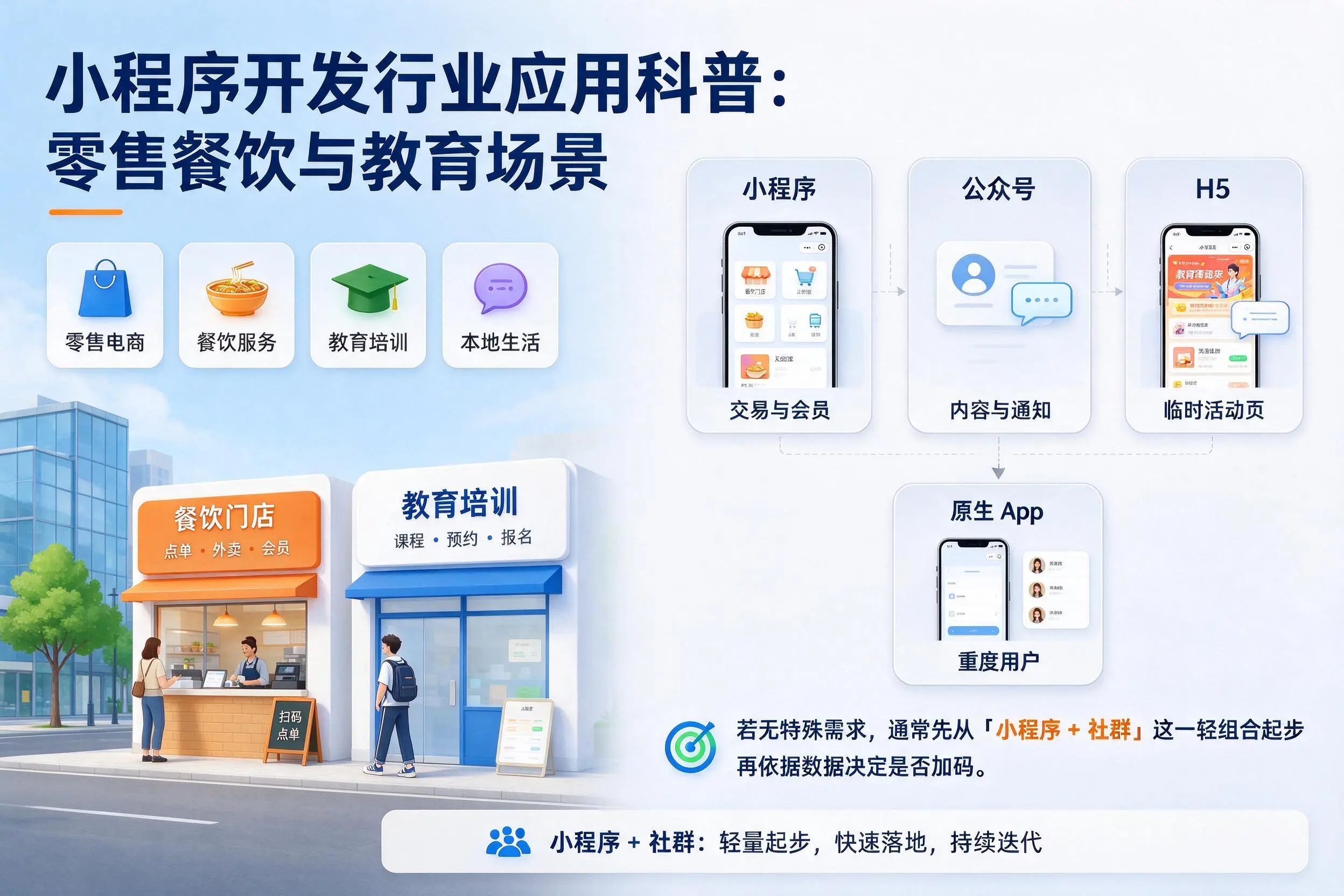 甘南小程序开发行业应用科普:零售餐饮与教育场景