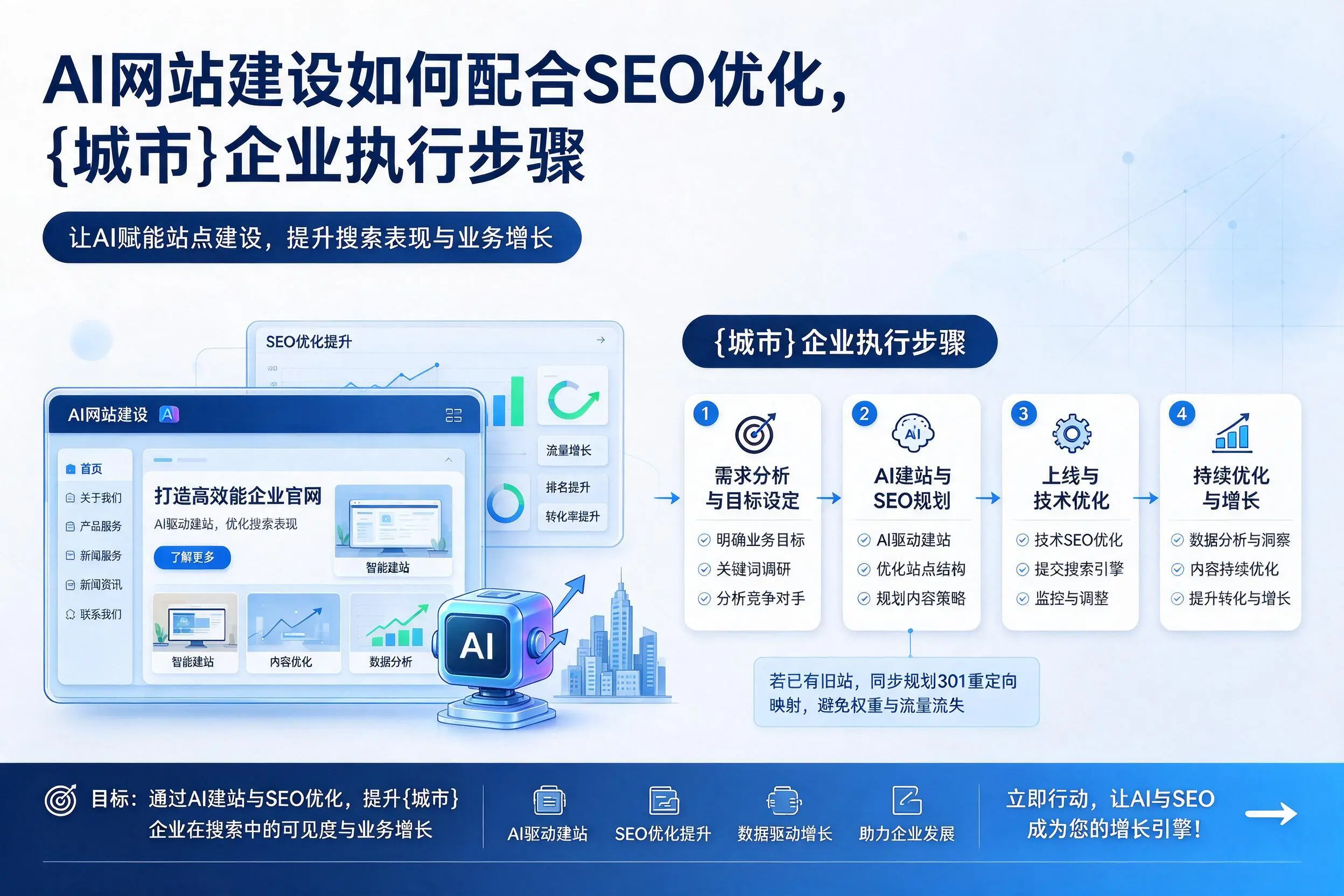 AI网站建设如何配合SEO优化，甘南企业执行步骤
