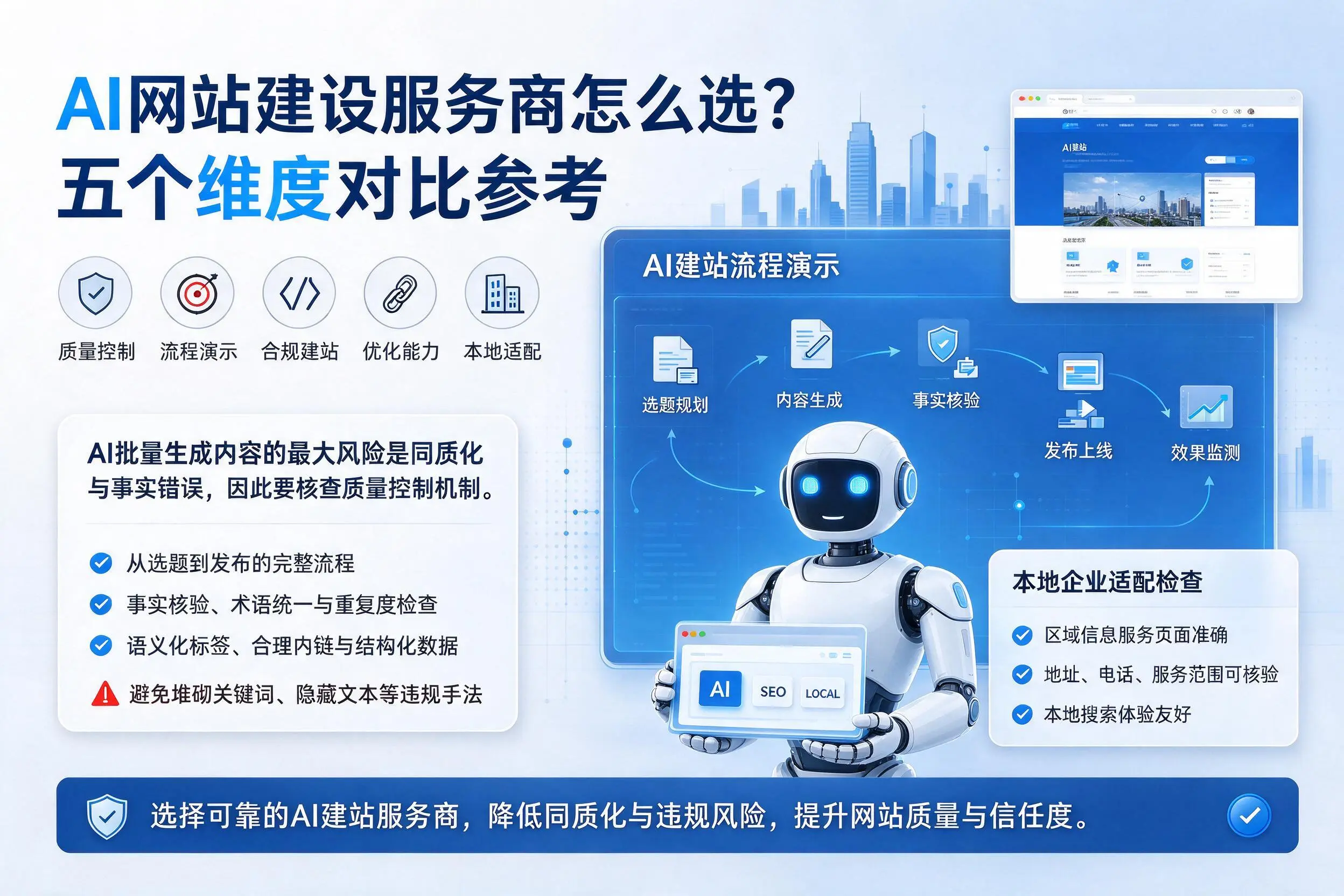 甘南AI网站建设服务商怎么选？五个维度对比参考